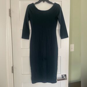 Women's Hunter Green Long Sleeve Midi Dress